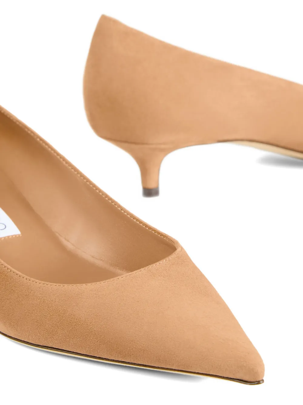 Jimmy Choo 35mm Amelia pointed-toe kitten-heel pumps Brown