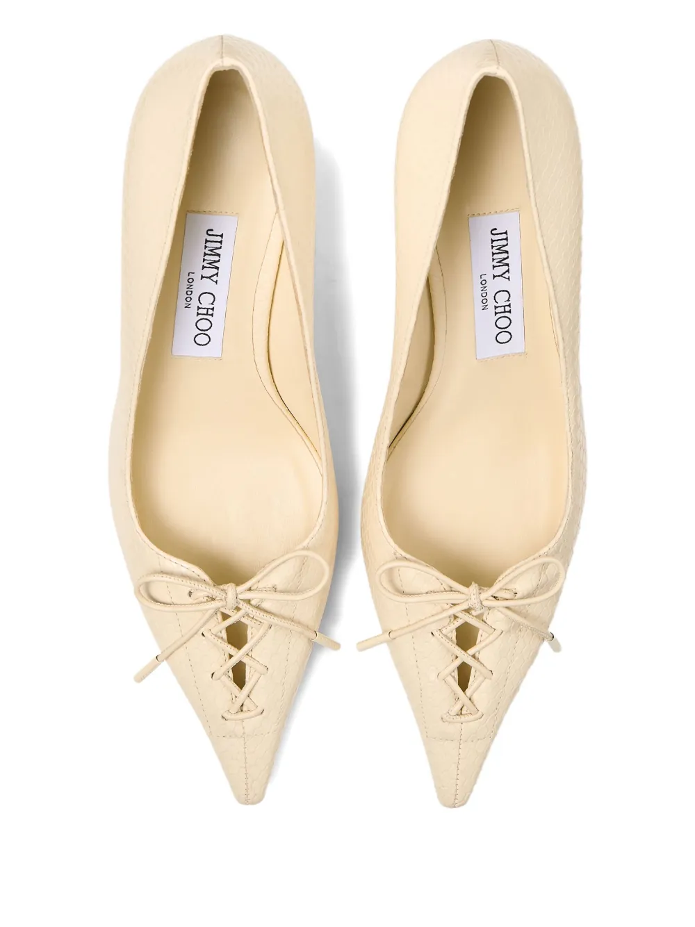 Jimmy Choo 50mm Scarlett Lace-up Pointed-toe Pumps In Neutral