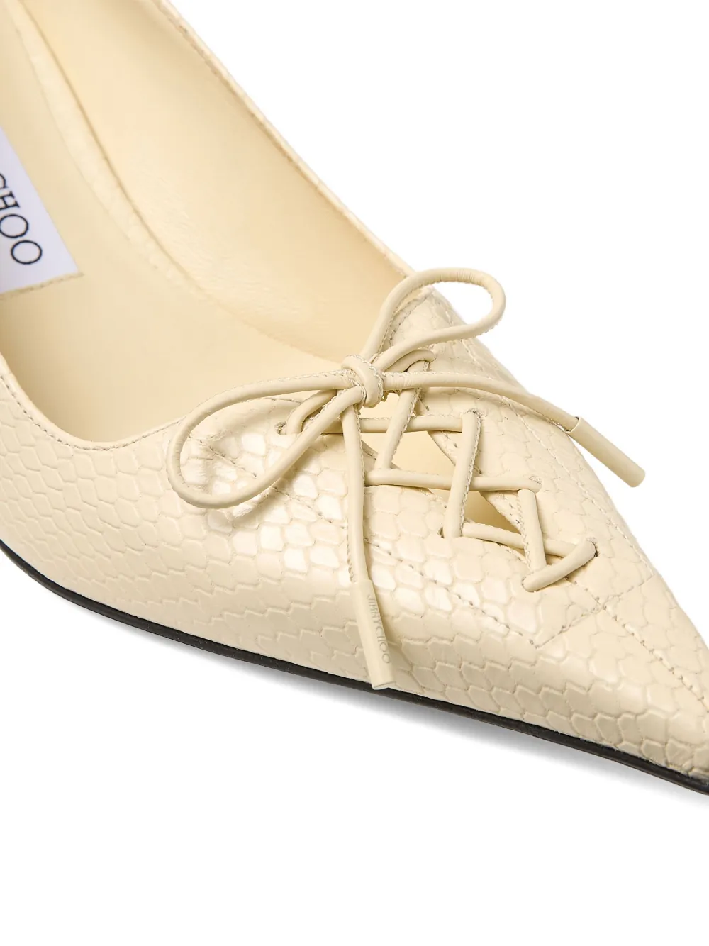 Jimmy Choo 50mm Scarlett Lace-up Pointed-toe Pumps In Neutral