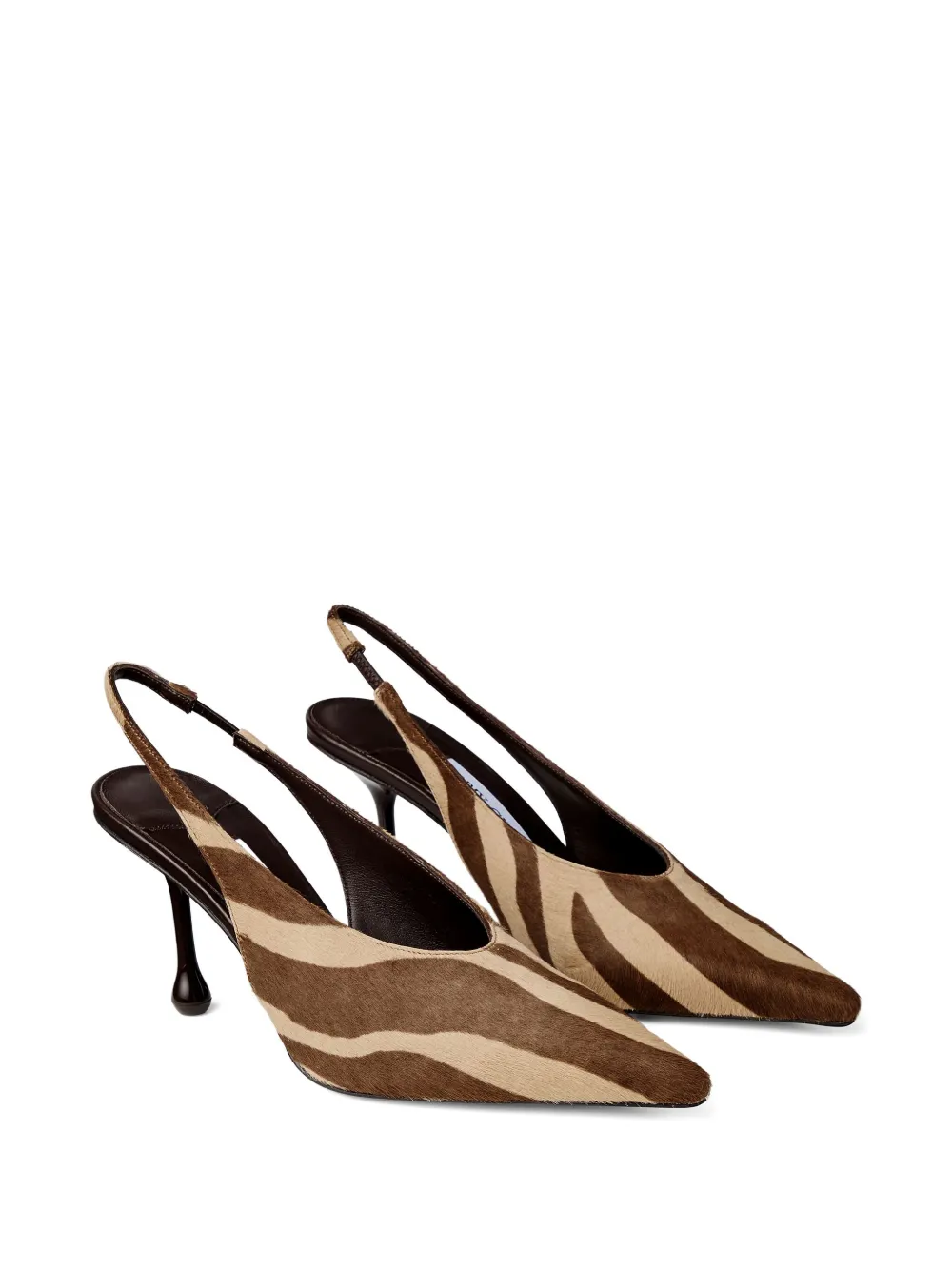 Jimmy Choo 80mm Isa Zebra-print Slingback Pumps In Brown