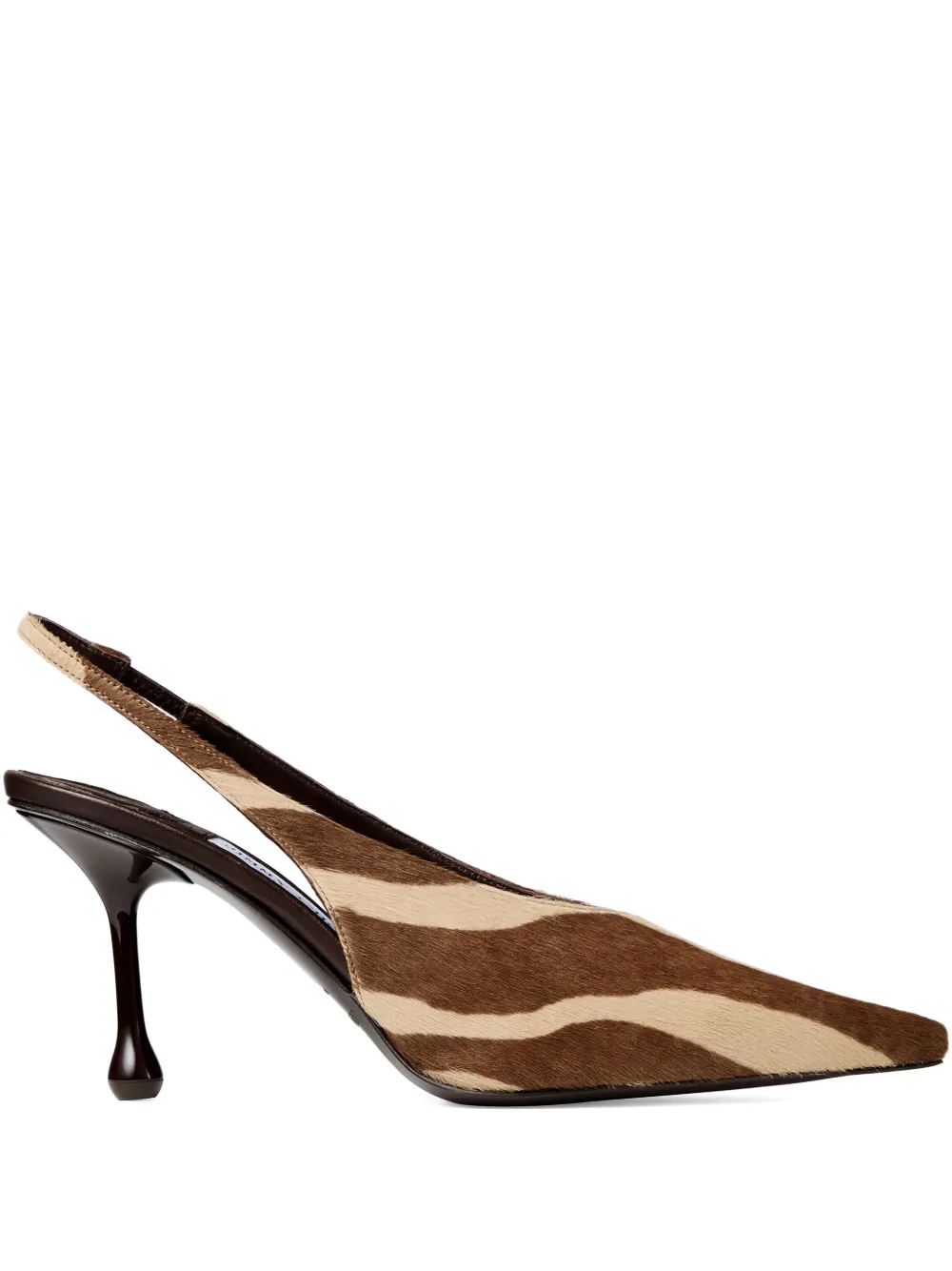 Jimmy Choo 80mm Isa Zebra-print Slingback Pumps In Brown