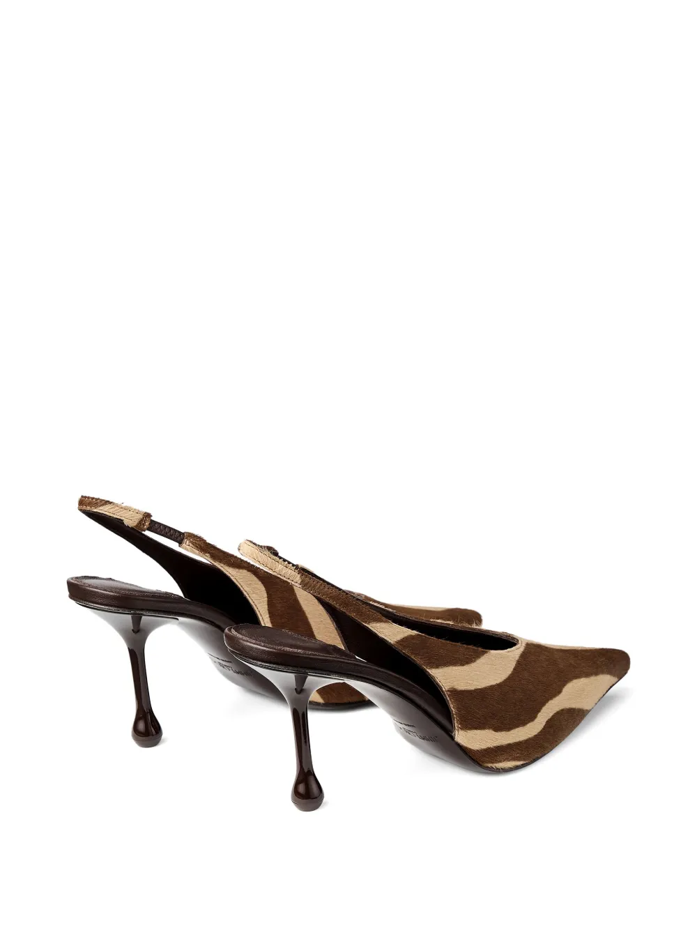 Jimmy Choo 80mm Isa Zebra-print Slingback Pumps In Brown