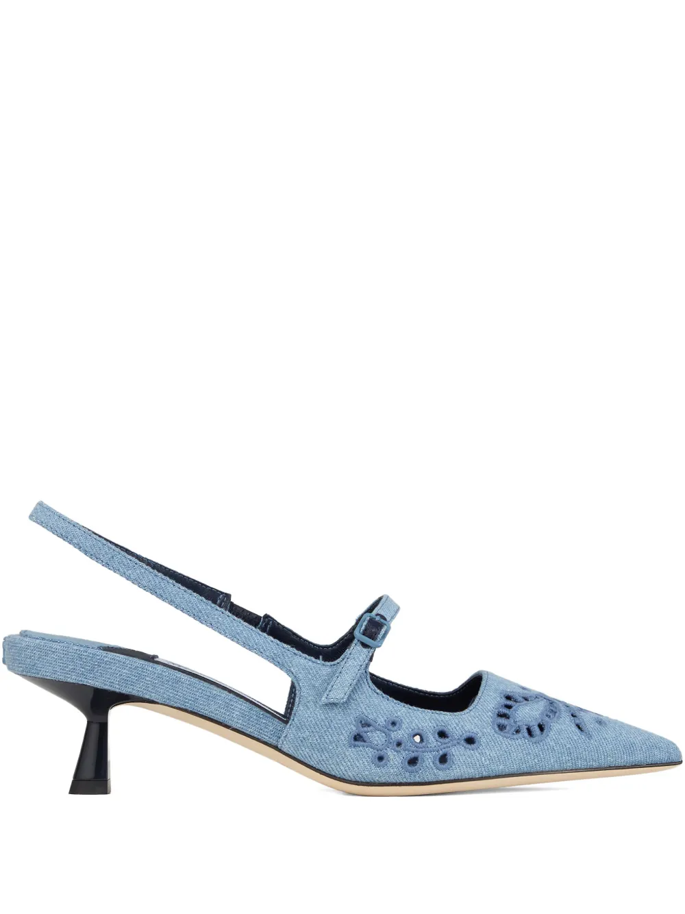 Jimmy Choo Didi embroidered slingback pumps Blue