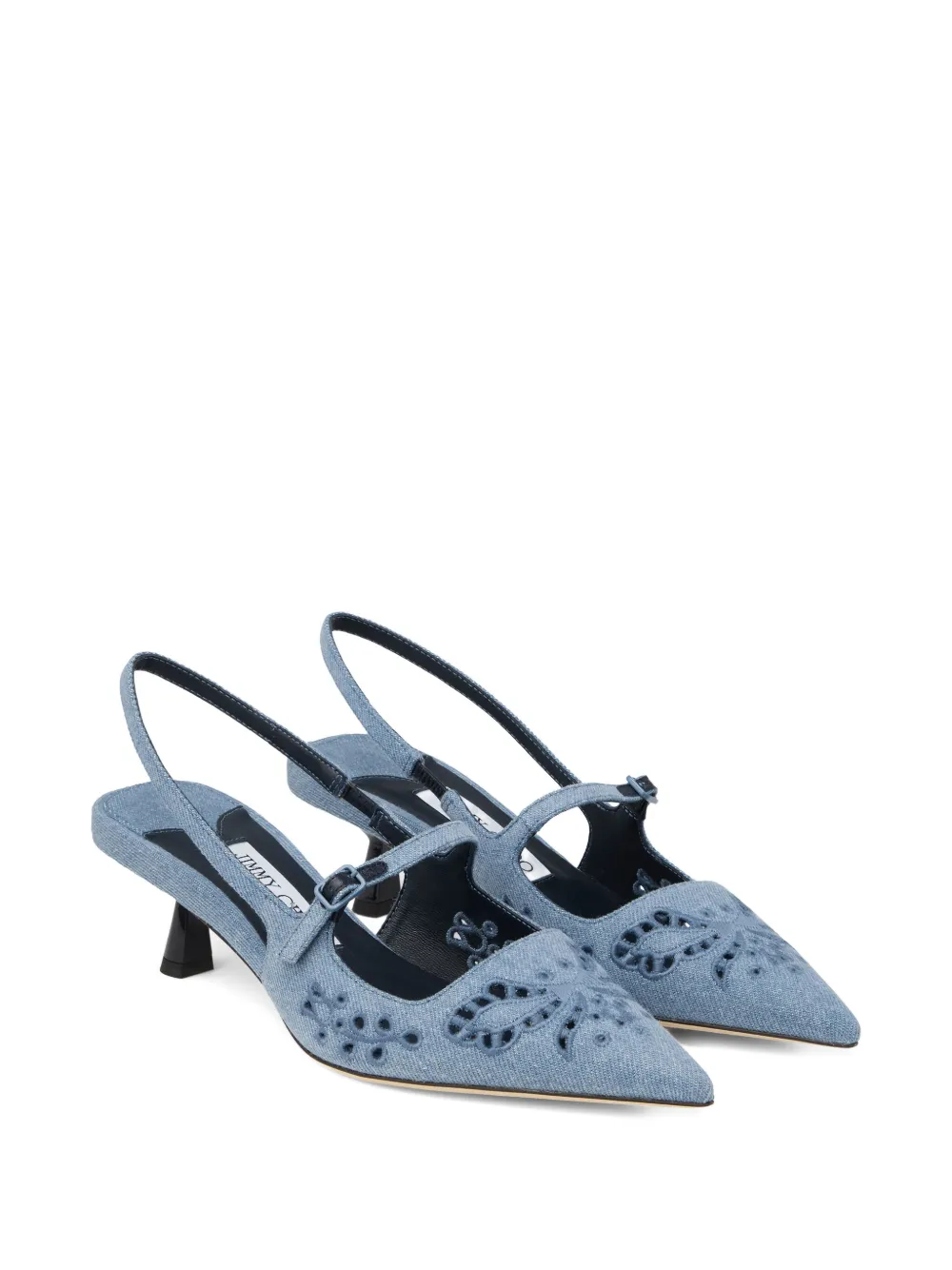 Jimmy Choo Didi embroidered slingback pumps Blue