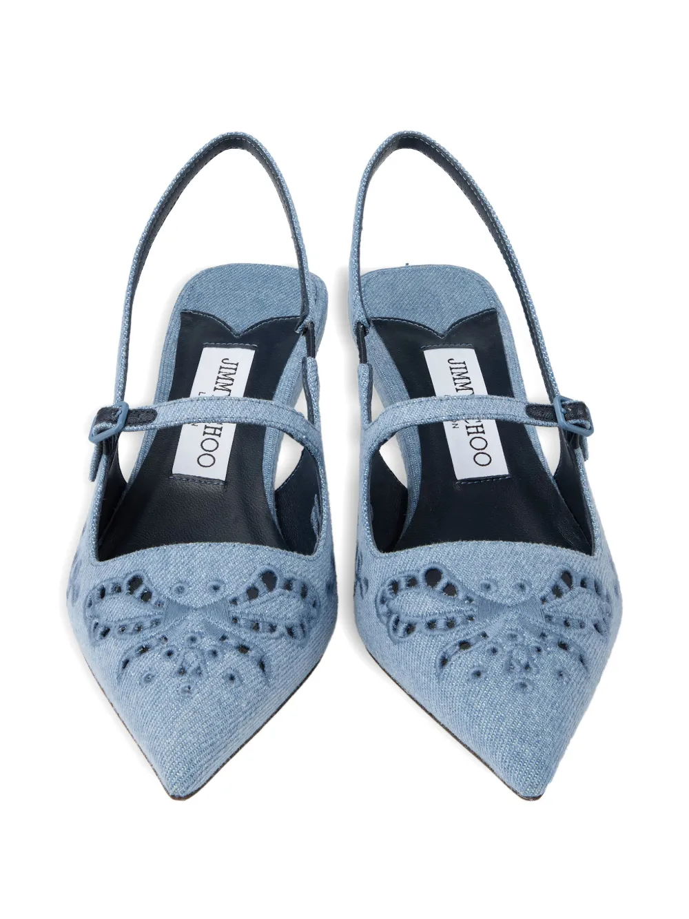 Jimmy Choo Didi embroidered slingback pumps Blue