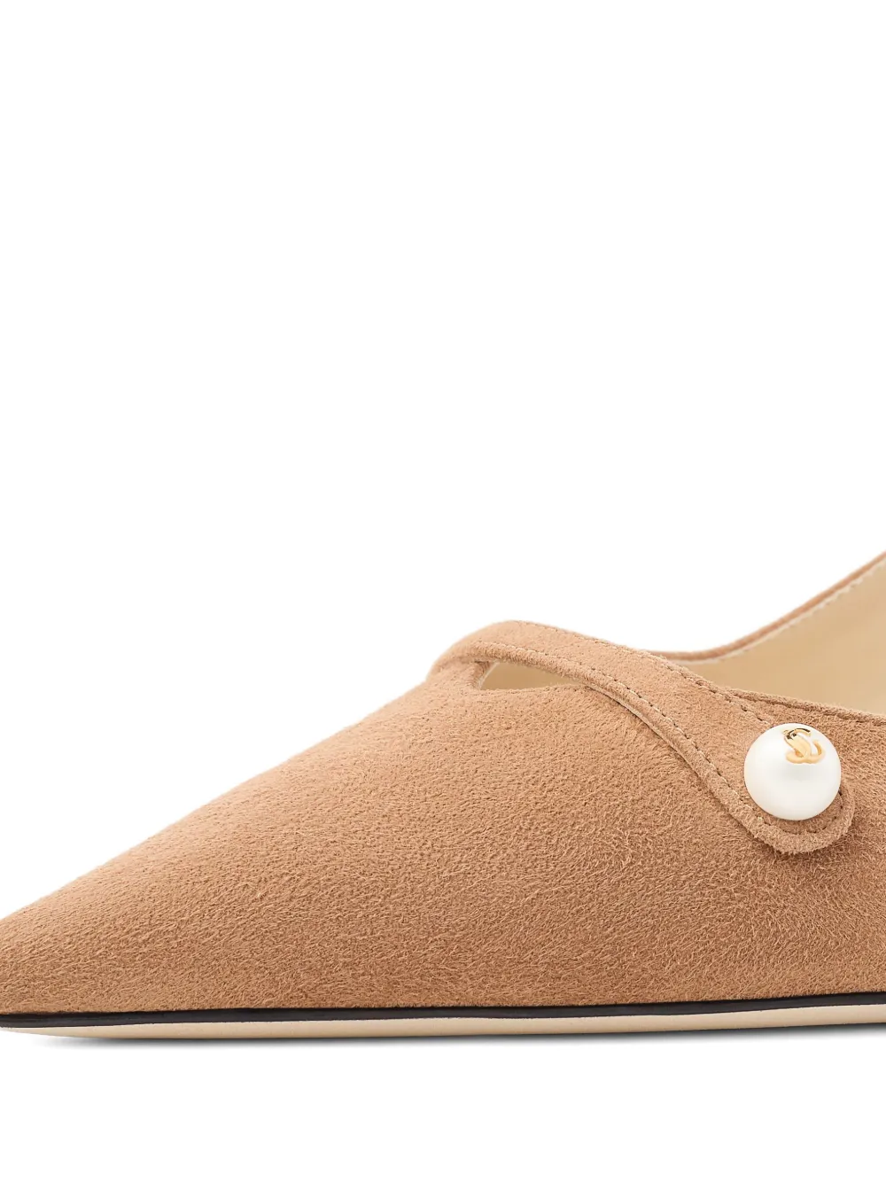 Jimmy Choo 45mm Amita pearl-embellished slingback pumps Neutrals
