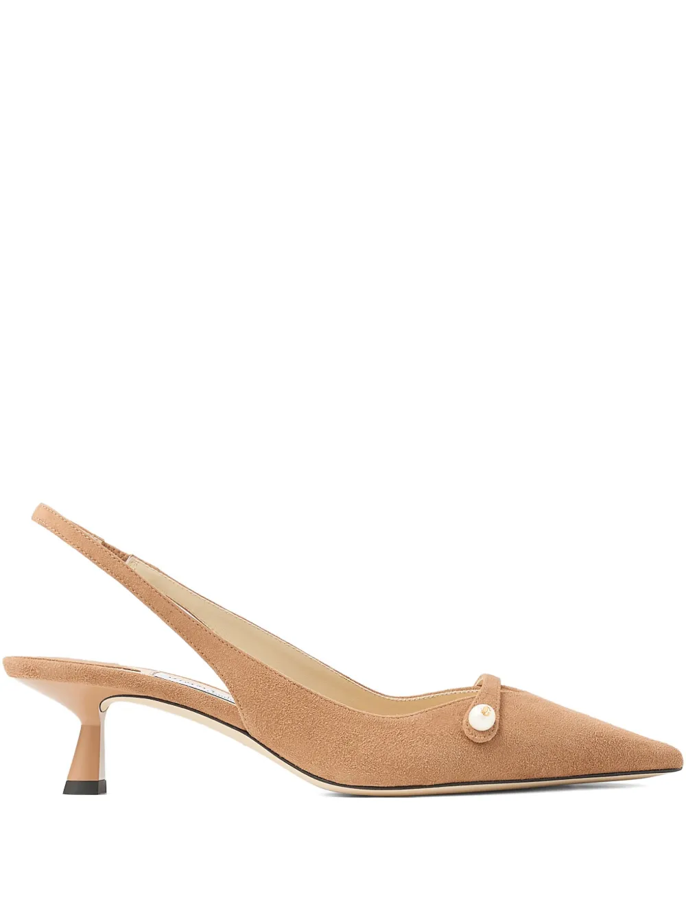 Jimmy Choo 45mm Amita pearl-embellished slingback pumps Neutrals