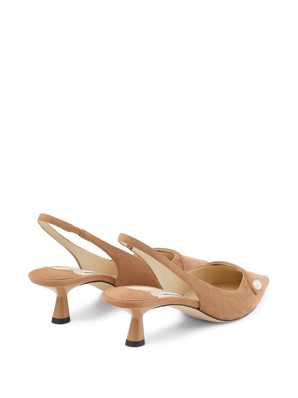 Jimmy Choo 45mm Amita pearl-embellished slingback pumps Neutrals