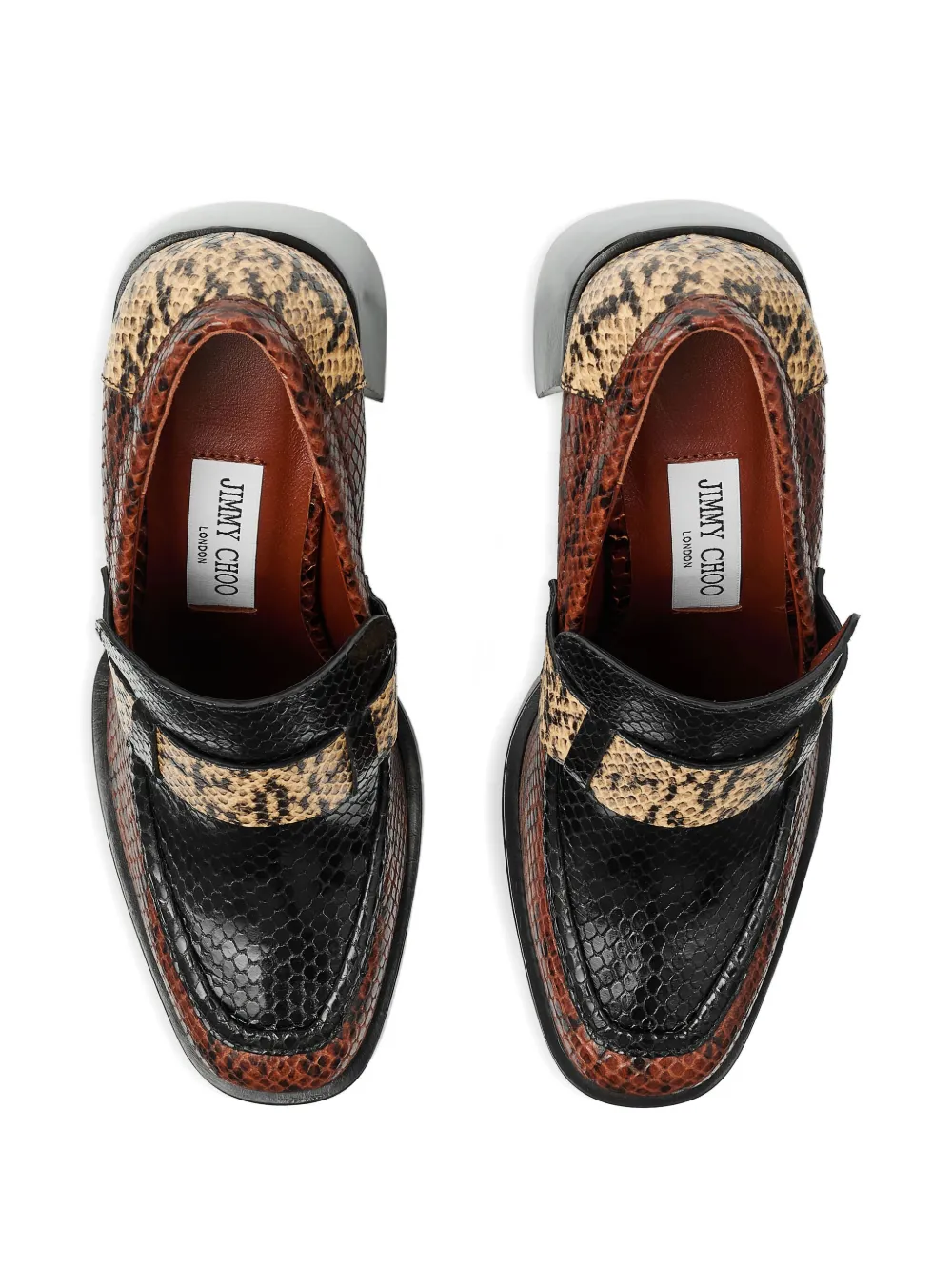 Jimmy Choo Tylor 95 Snake-effect Leather Loafer Pumps In Multi