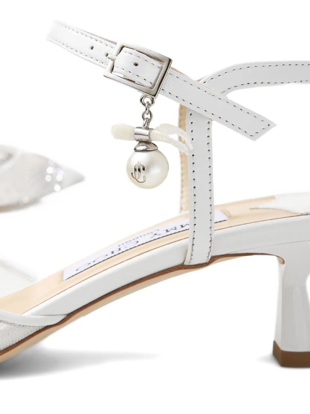 Jimmy Choo 45mm Aren crystal-embellished pumps White