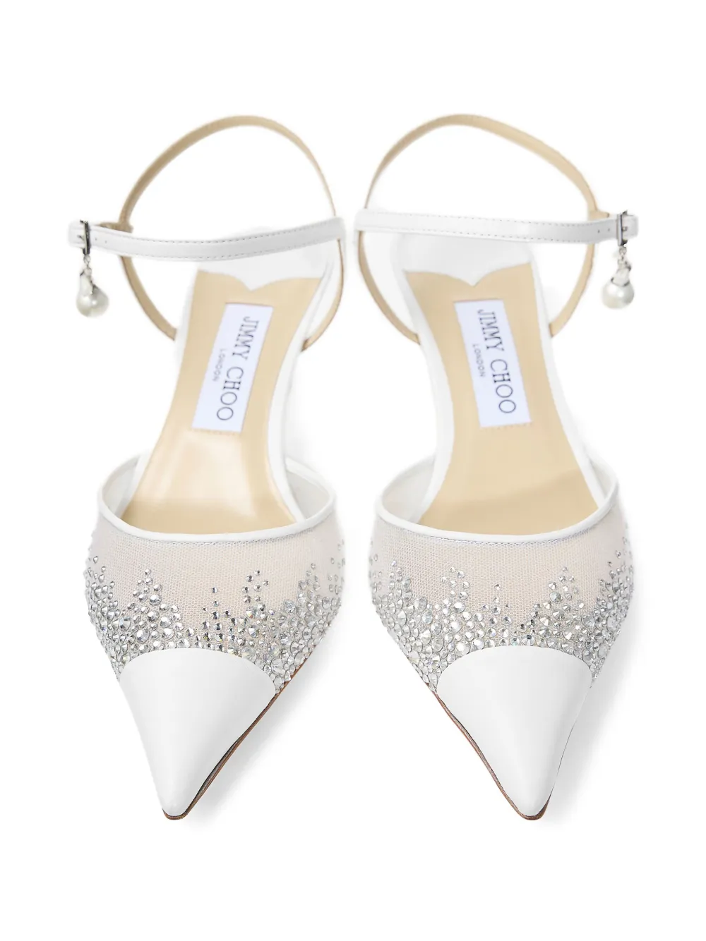 Jimmy Choo 45mm Aren crystal-embellished pumps White