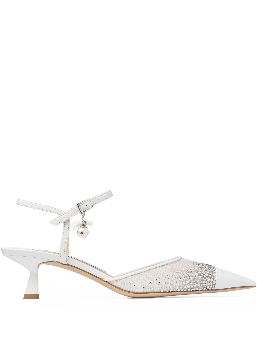 Jimmy Choo 45mm Aren Crystal-embellished Pumps In White