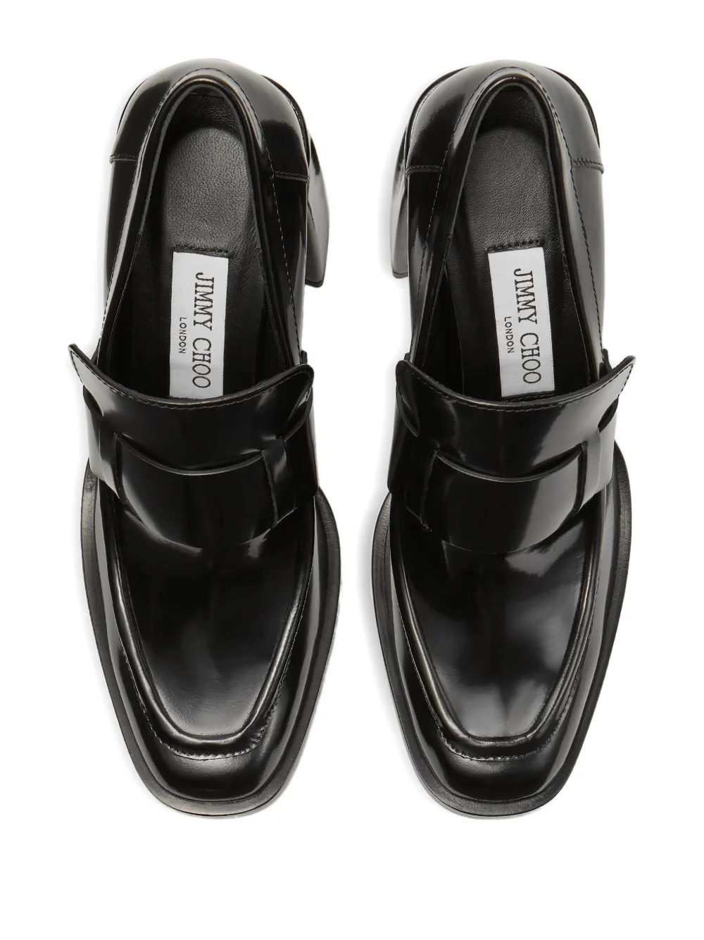 Jimmy Choo 85 mm Tylor loafers met blokhak BLACK