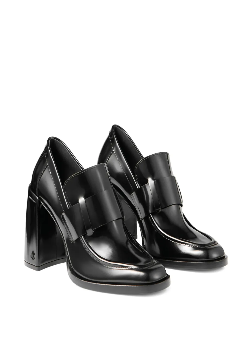 Jimmy Choo 85 mm Tylor loafers met blokhak BLACK
