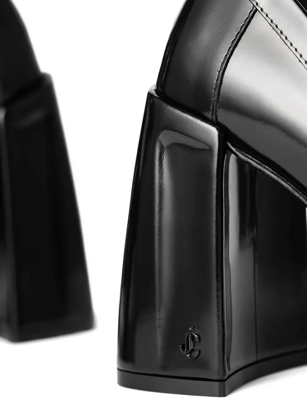 Jimmy Choo 85 mm Tylor loafers met blokhak BLACK
