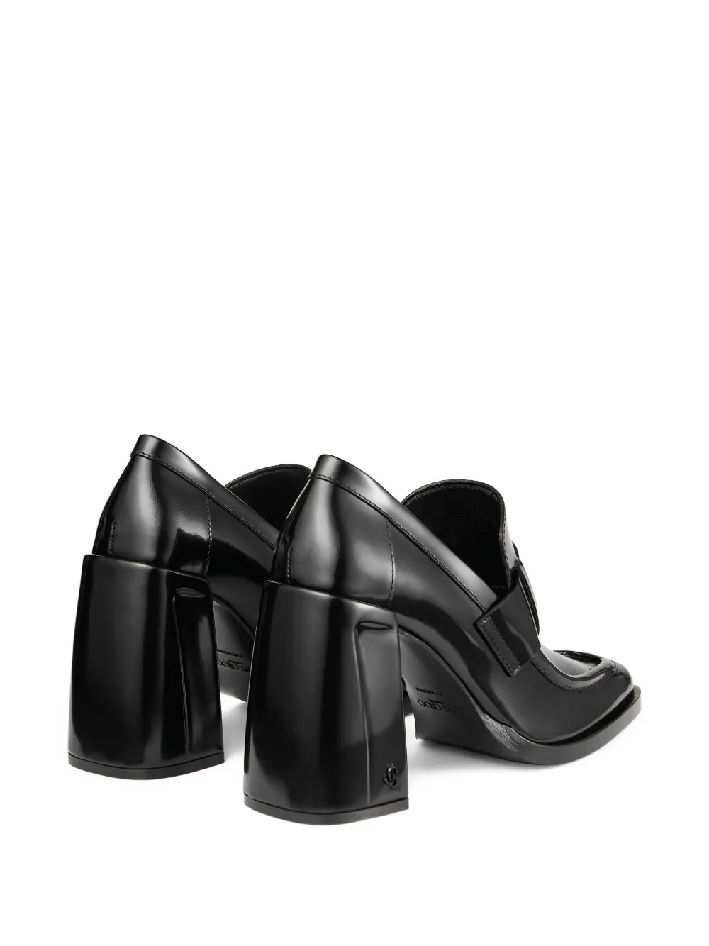Jimmy Choo 85 mm Tylor loafers met blokhak BLACK