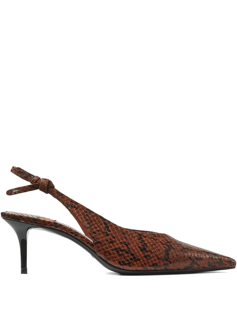 Jimmy Choo 60 mm Camie slingback pumps met slangen-effect Bruin