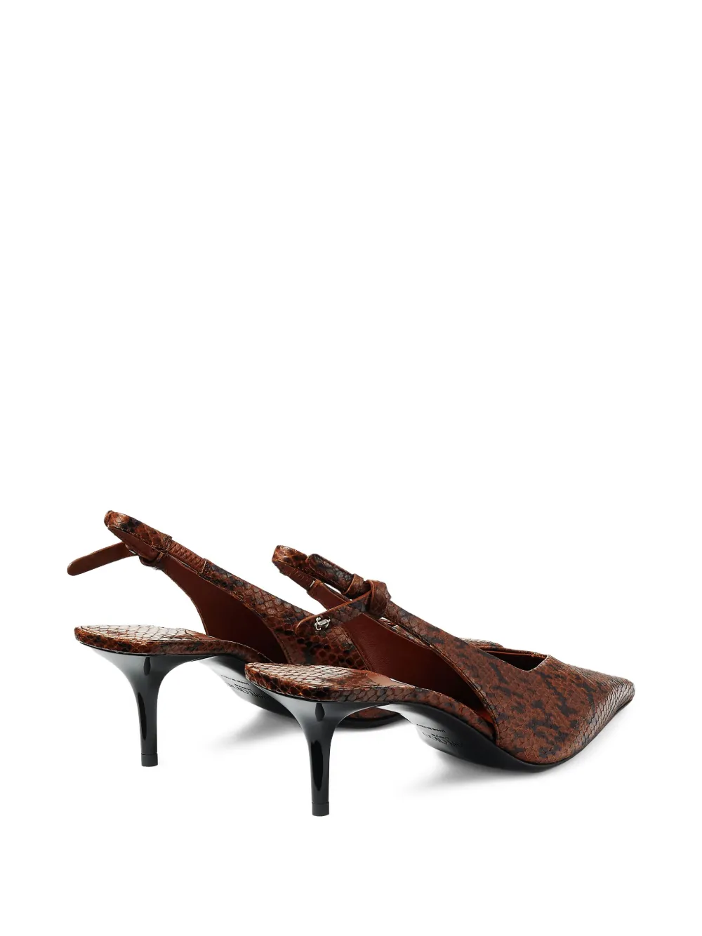 Jimmy Choo 60 mm Camie slingback pumps met slangen-effect Bruin