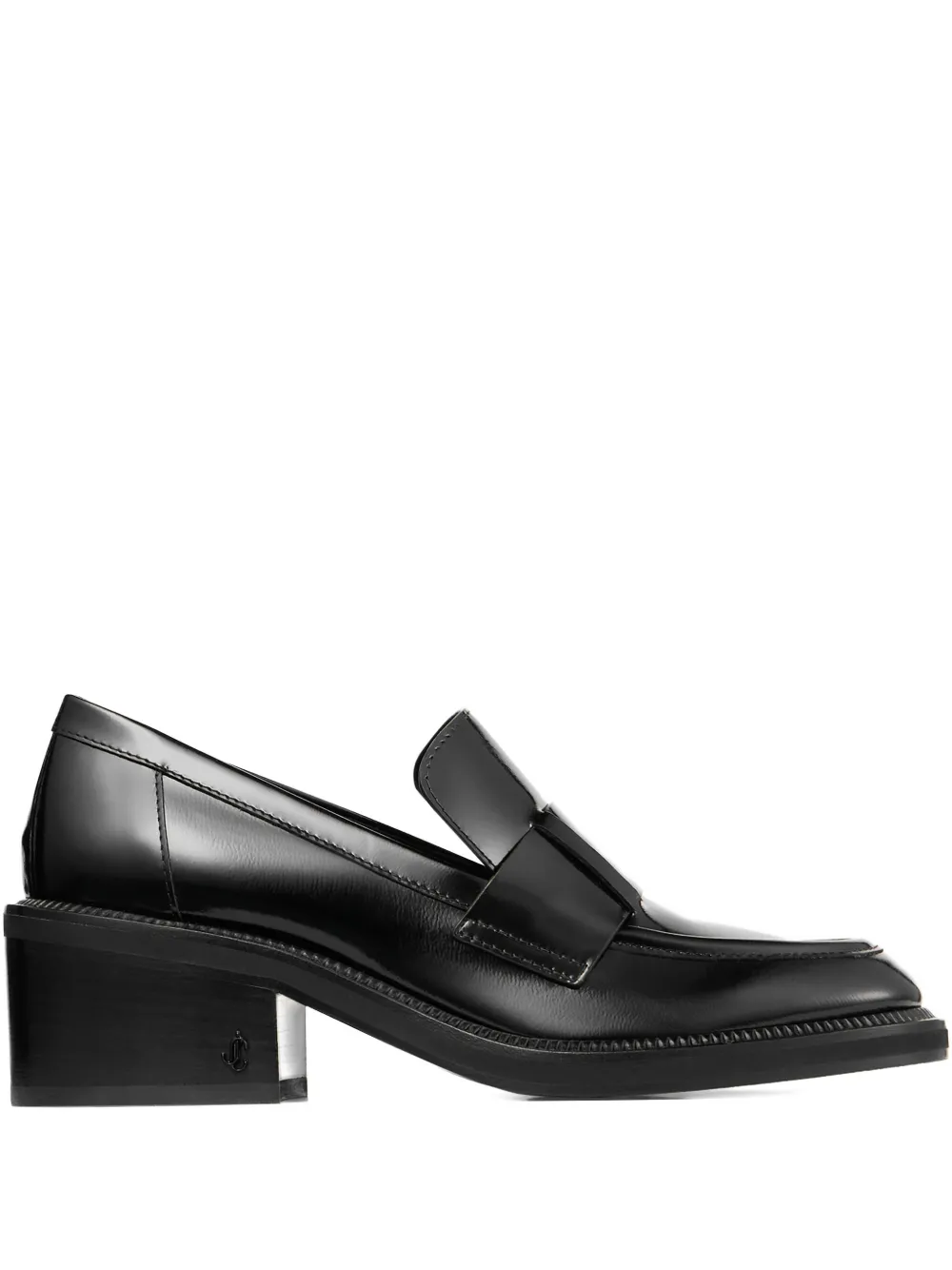 Jimmy Choo 50mm Tylor leather block-heel loafers Black