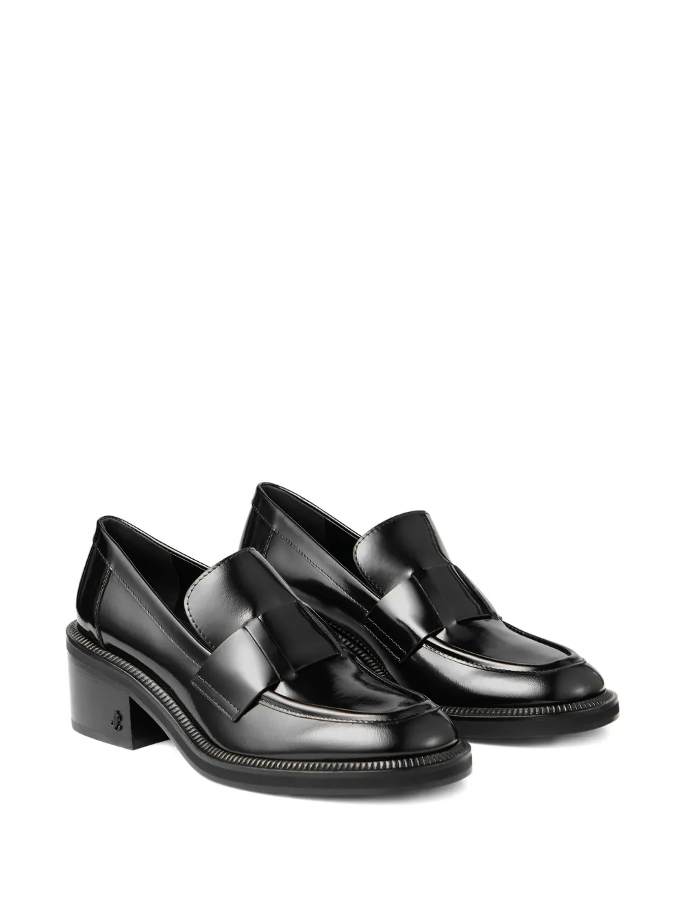 Jimmy Choo 50mm Tylor leather block-heel loafers Black