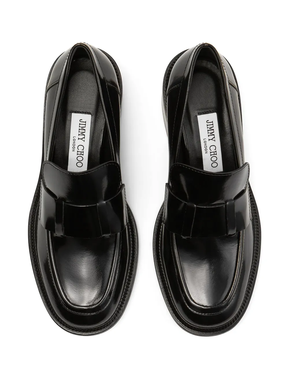 Jimmy Choo 50mm Tylor leather block-heel loafers Black