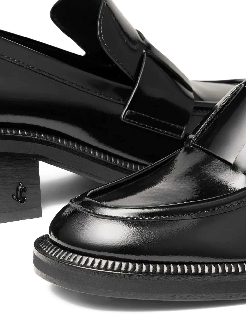 Jimmy Choo 50mm Tylor leather block-heel loafers Black