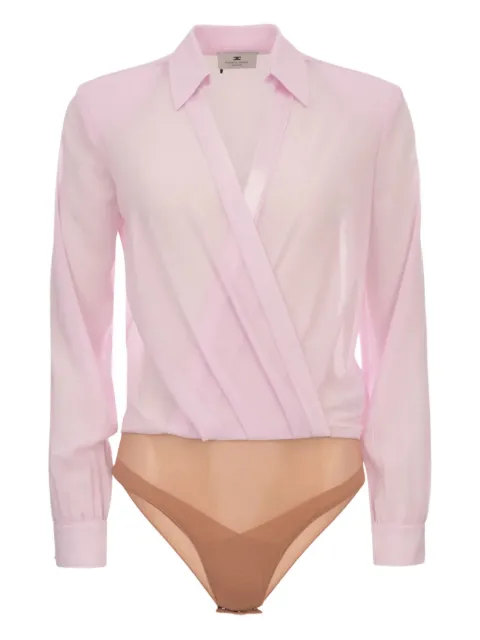 Elisabetta Franchi wrap-front long-sleeve bodysuit