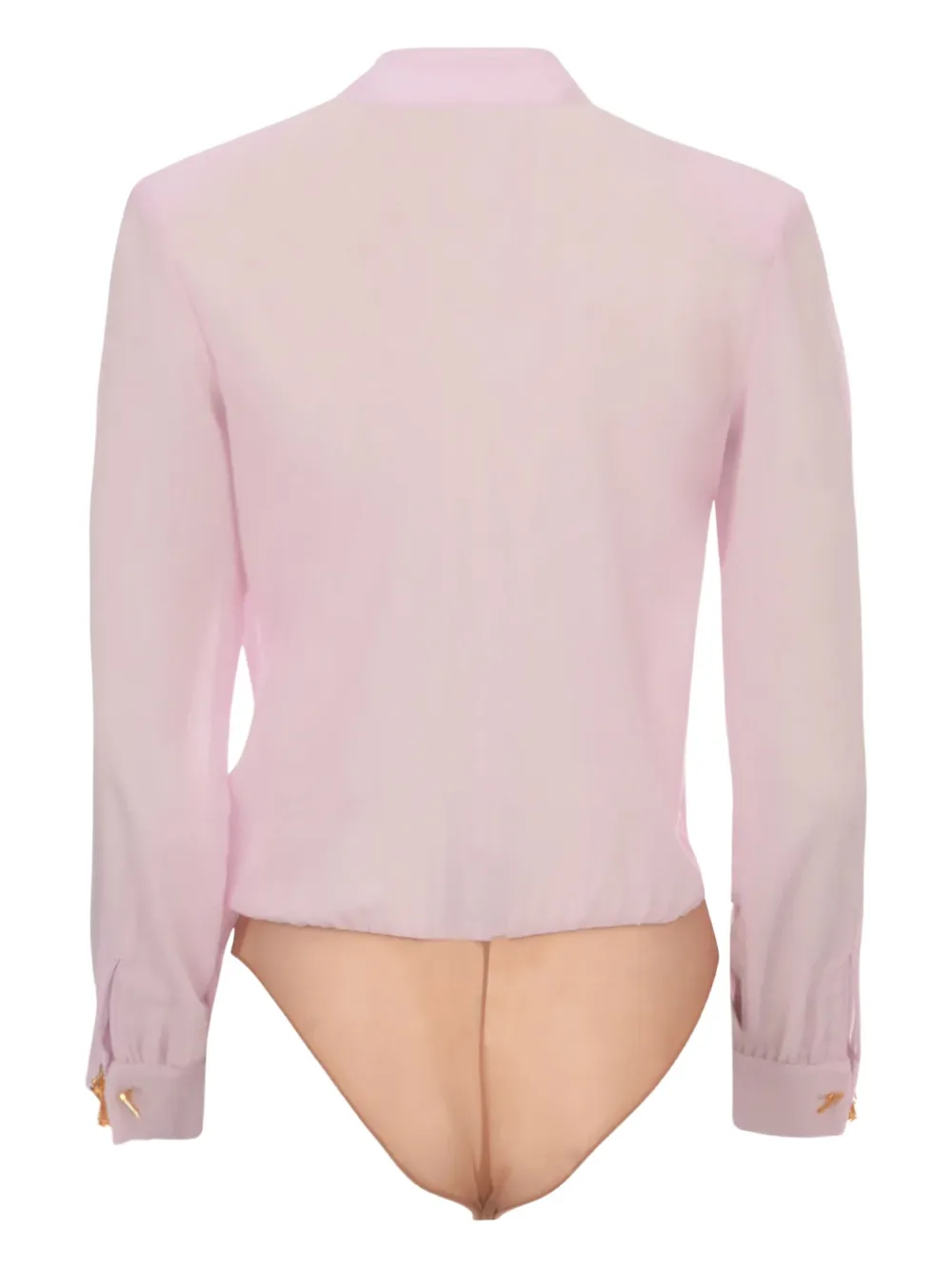 Elisabetta Franchi wrap-front long-sleeve bodysuit - Roze
