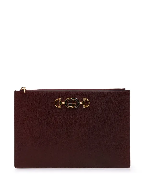 上品コーデはコレで安心！ Gucci Pre-Owned 2000-2015 レザー グッチ ズゥミ ジップポーチ バッグ