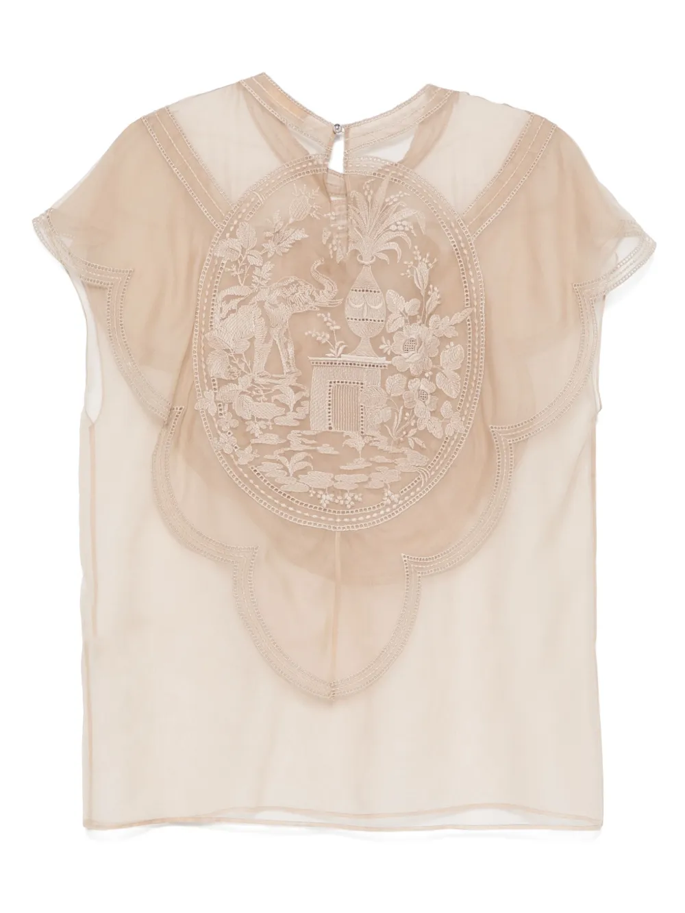 Elie Saab embroidered blouse - Beige
