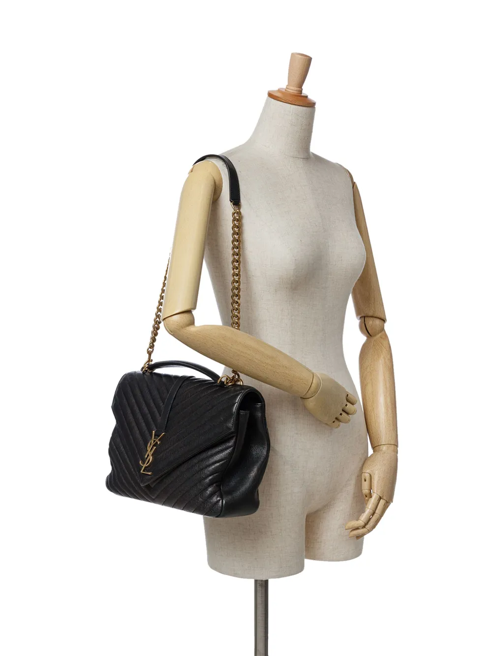 Saint Laurent Pre-Owned 2017 Large Sheepskin Chevron Monogram College satchel | Pre-Owned | Image 2
