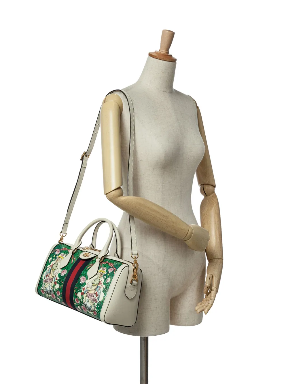 Pre-owned Gucci 2016-2024 Yuko Higuchi Medium Coated Canvas Ophidia Web Satchel