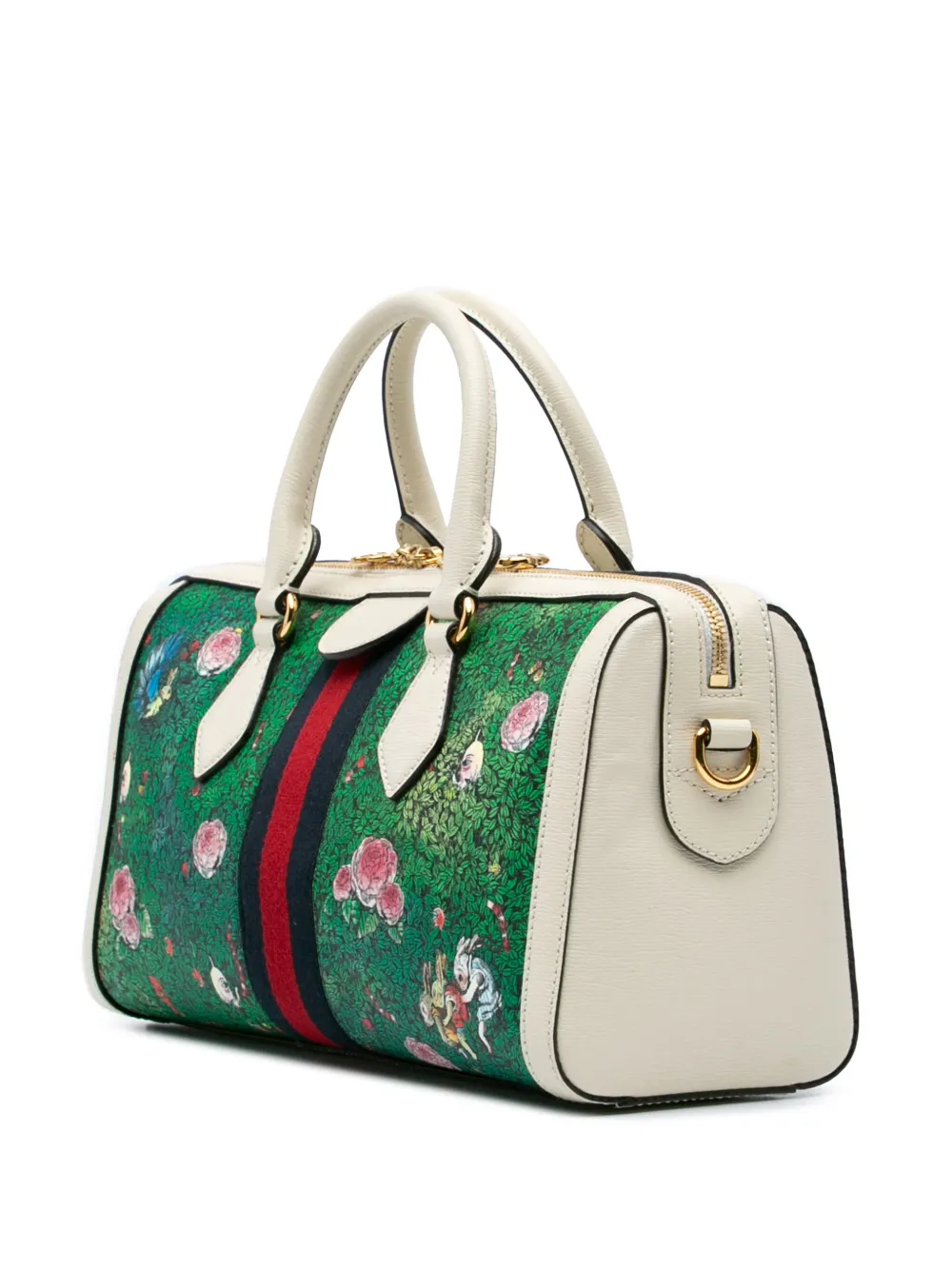 Pre-owned Gucci 2016-2024 Yuko Higuchi Medium Coated Canvas Ophidia Web Satchel