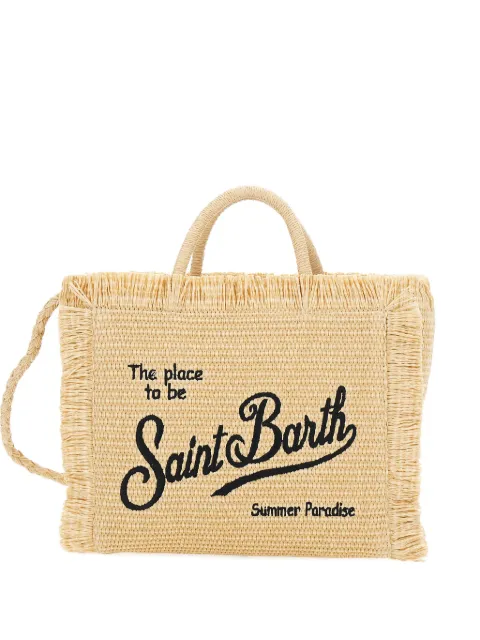 MC2 Saint Barth fringed straw tote bag