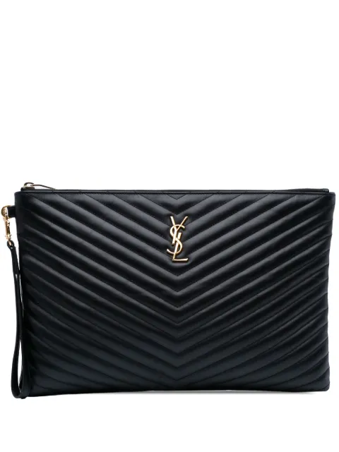 Saint Laurent Pre-Owned 2016 Leather Chevron Monogram Document Holder clutch bag