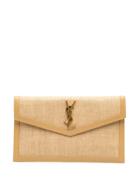 Saint Laurent Pre-Owned 2022 Micro Raffia Uptown Pouch clutch bag