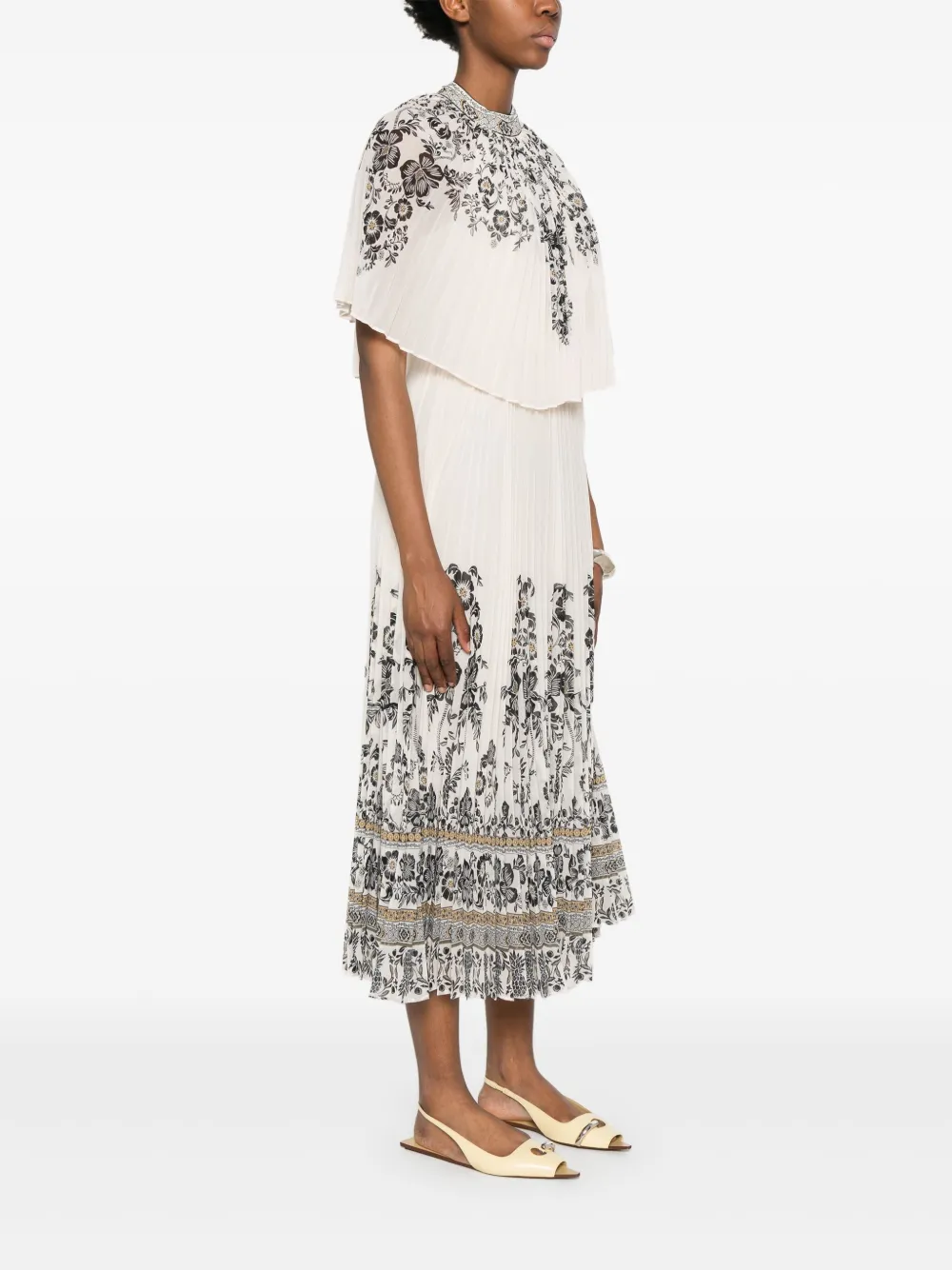 ZIMMERMANN Plooi-jurk met cape Beige