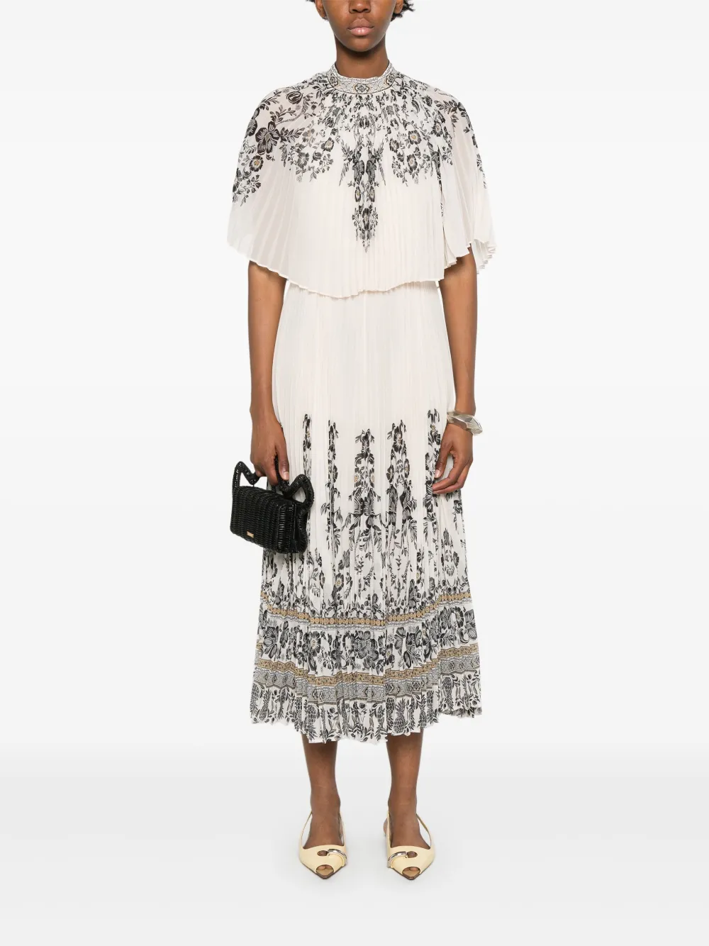 ZIMMERMANN Plooi-jurk met cape - Beige