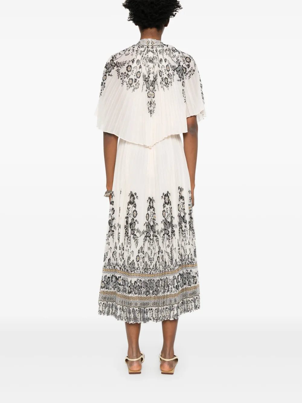 ZIMMERMANN Plooi-jurk met cape Beige