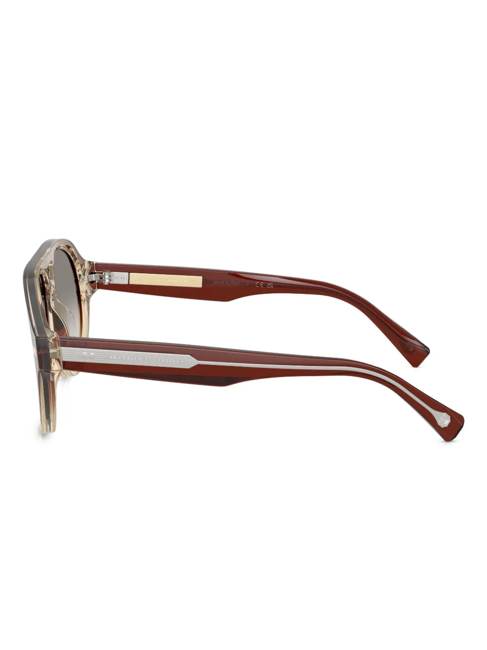 Brunello Cucinelli Zonnebril met logoprint Bruin