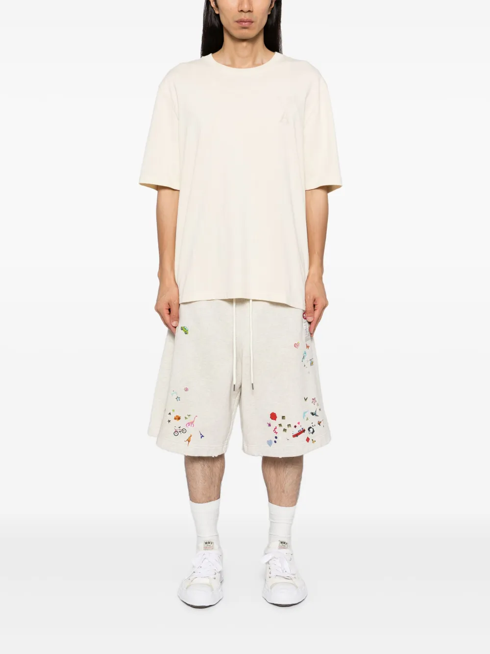 Miharayasuhiro Shorts Mit Grafischem Print In Neutral