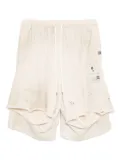 Maison MIHARA YASUHIRO distressed track shorts - Neutrals