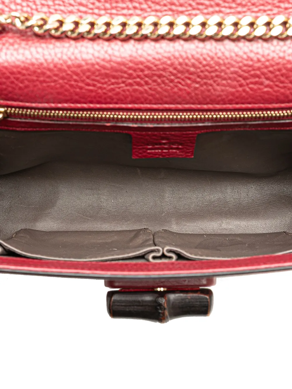 Pre-owned Gucci 2000-2015 Medium Leather Miss Bamboo Crossbody Bag In Red