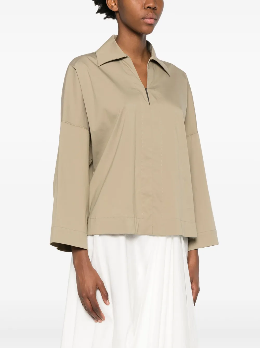 Brunello Cucinelli Blouse met verlaagde schouders Groen