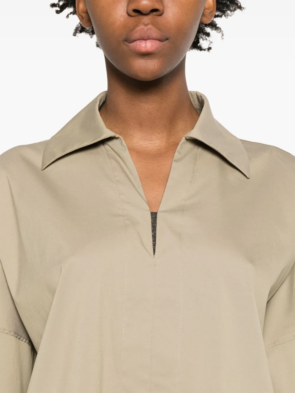 Brunello Cucinelli Blouse met verlaagde schouders Groen