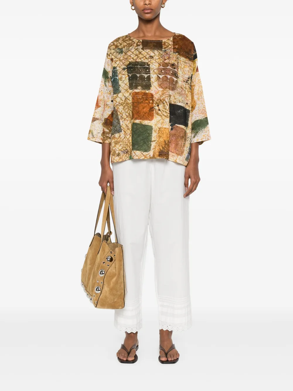 YAVI Katoenen shirt - Beige