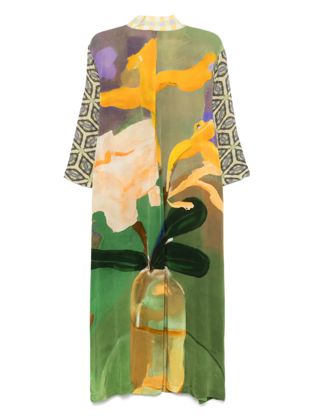 YAVI graphic-print dress - Groen