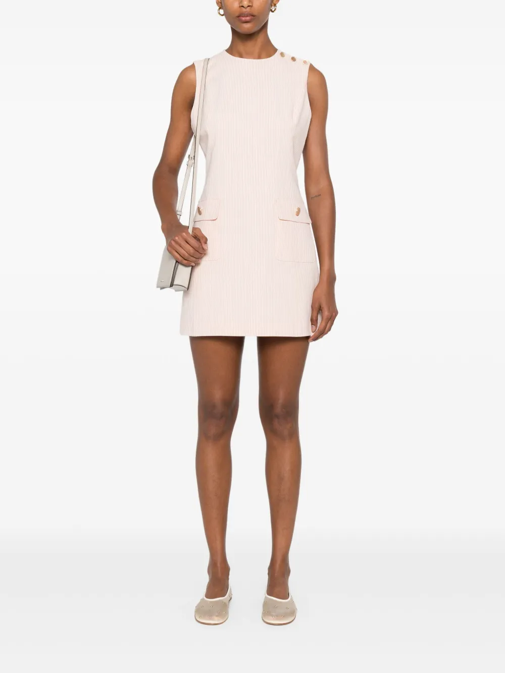 FRAME Gestreepte mini-jurk - Beige