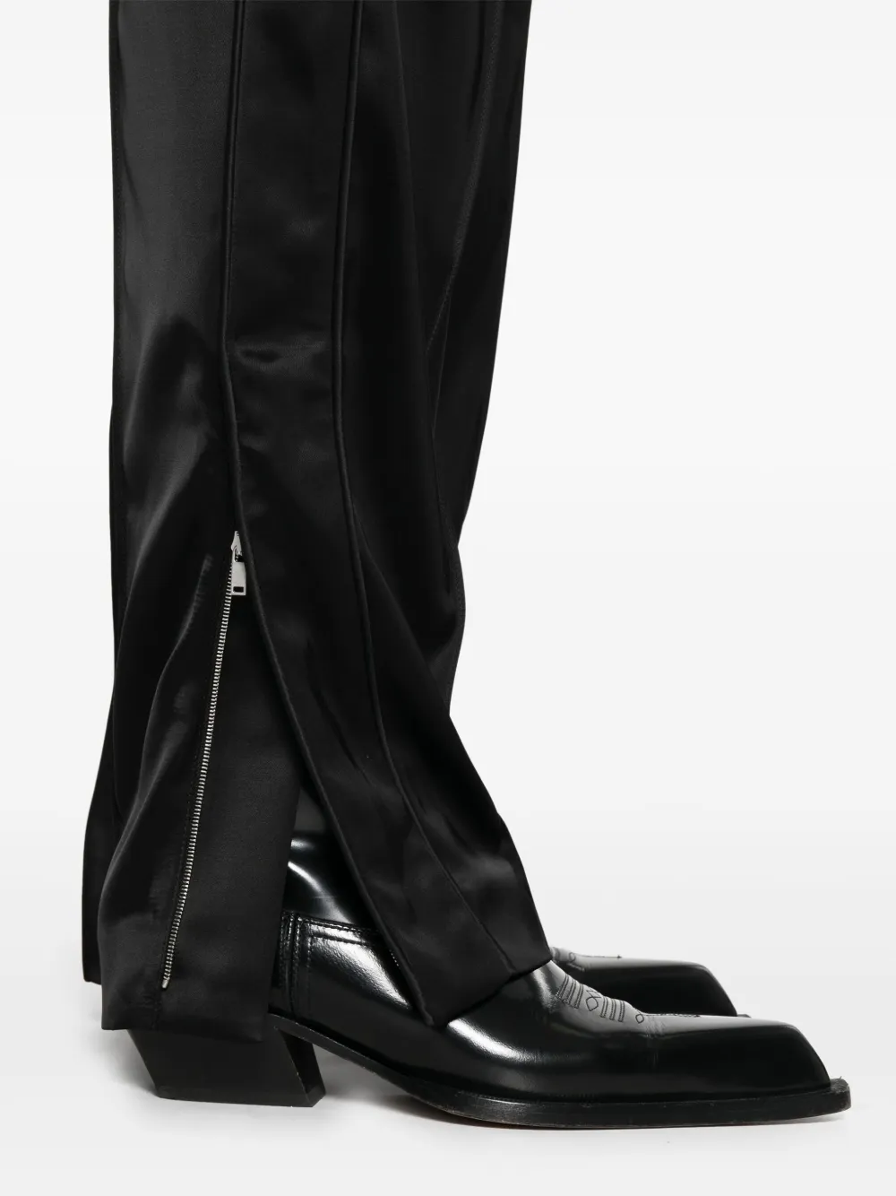 Jil Sander Broek met satijnen vlak Zwart