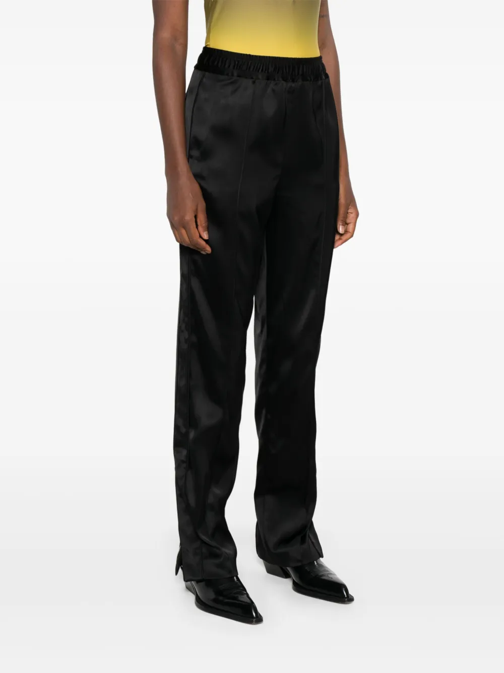 Jil Sander Broek met satijnen vlak Zwart